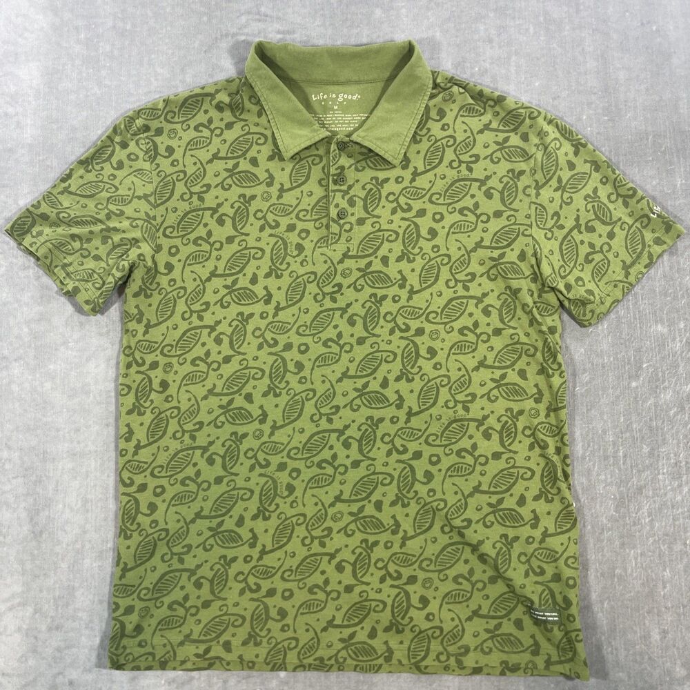Life Is Good Mens‎ Medium Green Golf Polo Shirt